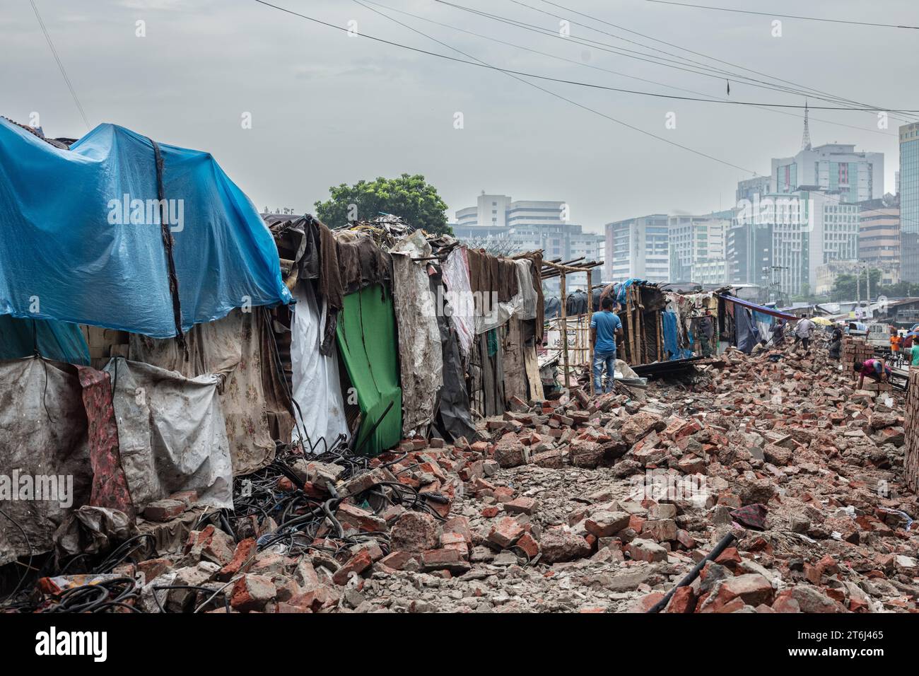 Shacks, Tejgaon Slum, Dhaka, Bangladesch Stockfoto
