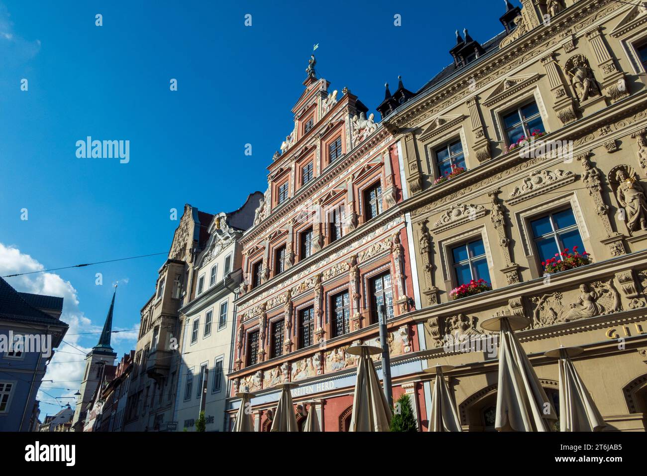 Renaissancehaus am Fischmarkt, Altstadt, Erfurt, Thüringen Stockfoto