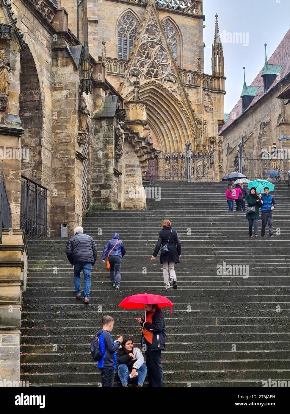 Treppen zum Dom, Erfurt, Thüringen Stockfoto