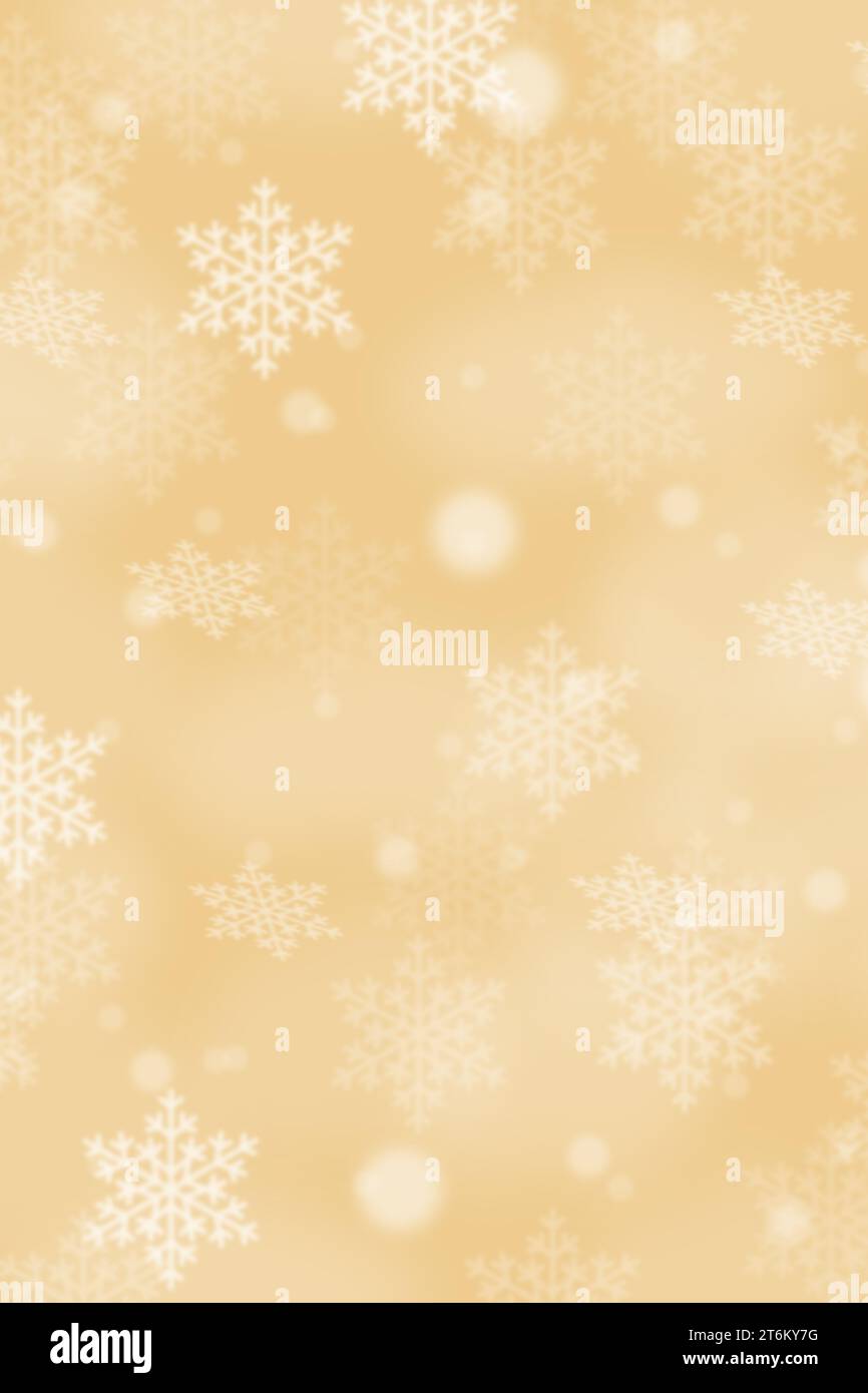 Weihnachten Hintergrund Muster Karte Tapete Gold mit Copyspace Kopierraum und Winterdekoration Porträt Format Stockfoto
