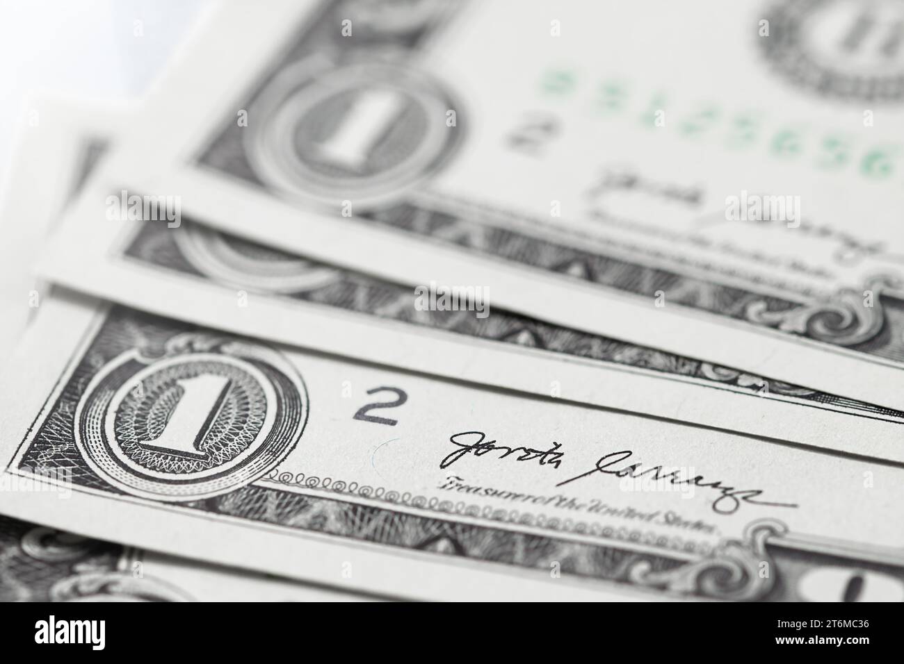 Amerikanische Banknoten Geld, 1-Dollar-Stapel Stockfoto