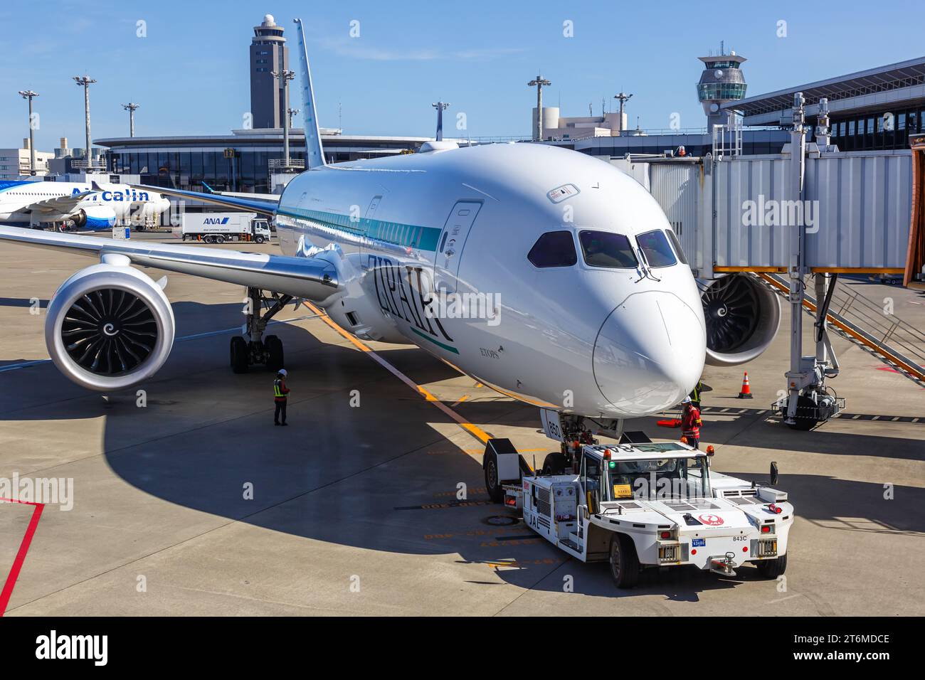 Tokio, Japan - 7. Oktober 2023: Zipair Boeing 787-8 Dreamliner Flugzeug am Flughafen Tokio Narita (NRT) in Japan. Stockfoto
