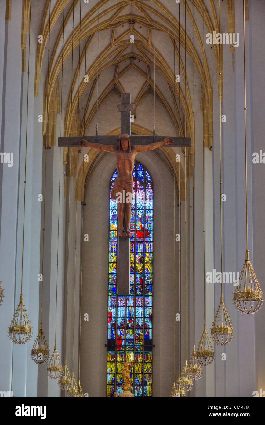 Kreuzigung, Kreuz, Frauenkirche, Altstadt, München, Bayern, Deutschland Stockfoto