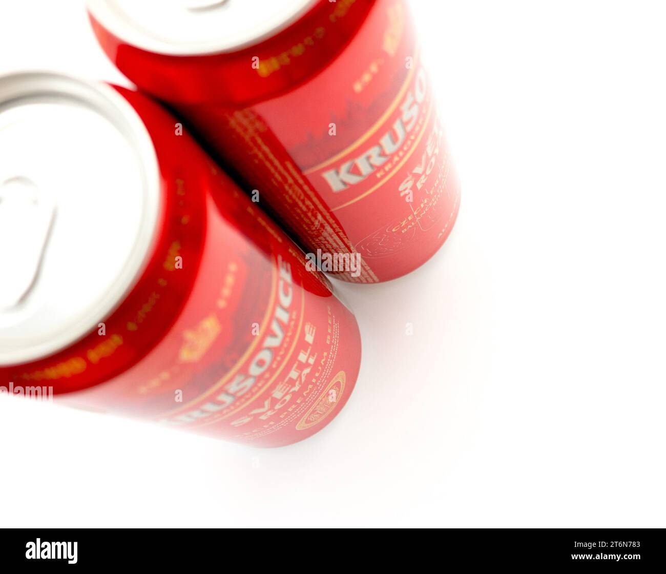 Königliche Brauerei von Krušovice Bier. Stockfoto