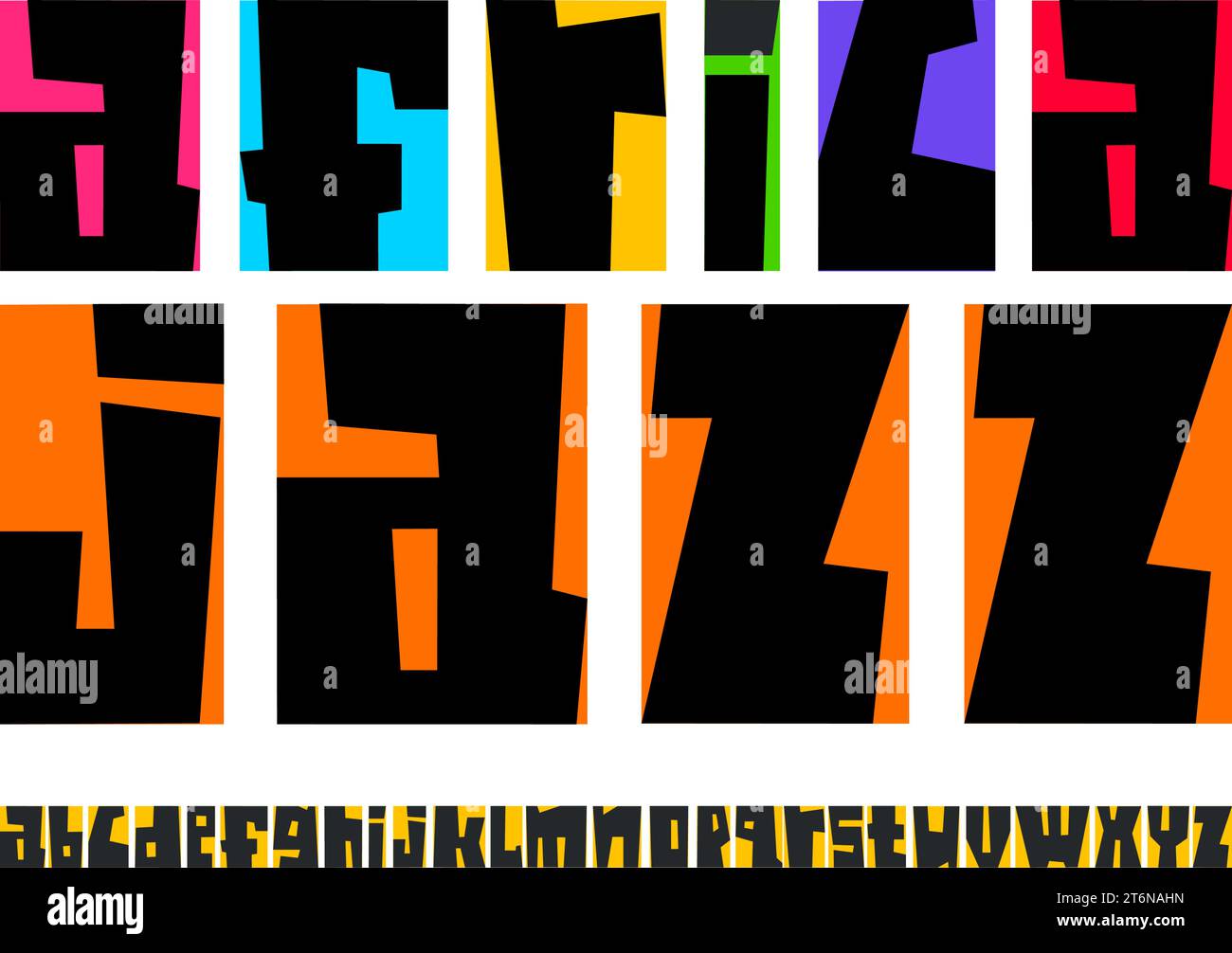 Schriftart in Papierform mit Schriftzug, Ausschnitt in Kleinbuchstaben Stock Vektor