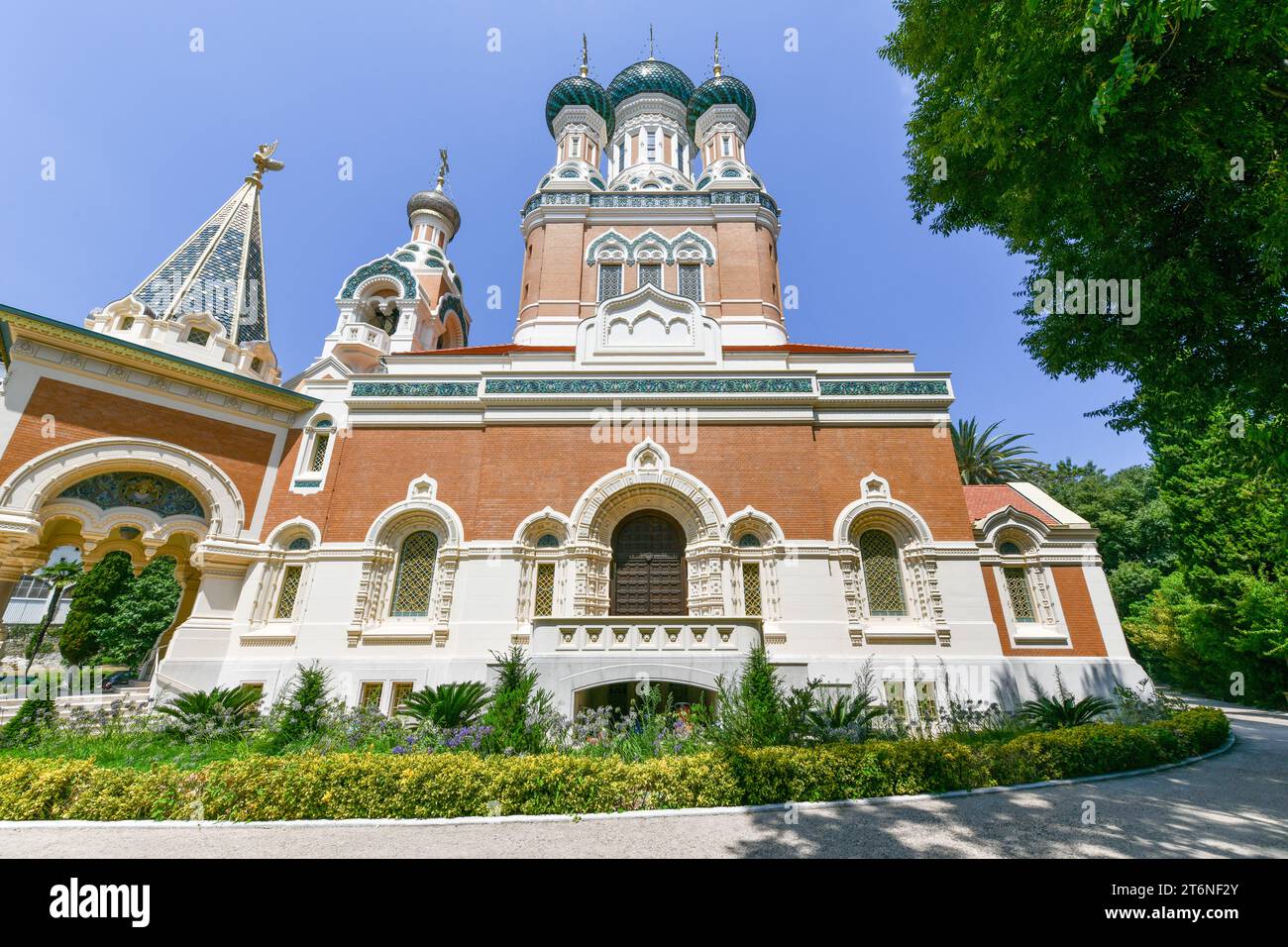 St. Nikolaus Orthodoxe Kathedrale in Nizza, Region Cote d'Azur in Frankreich. Sie ist die größte orthodoxe Kathedrale Westeuropas. Stockfoto