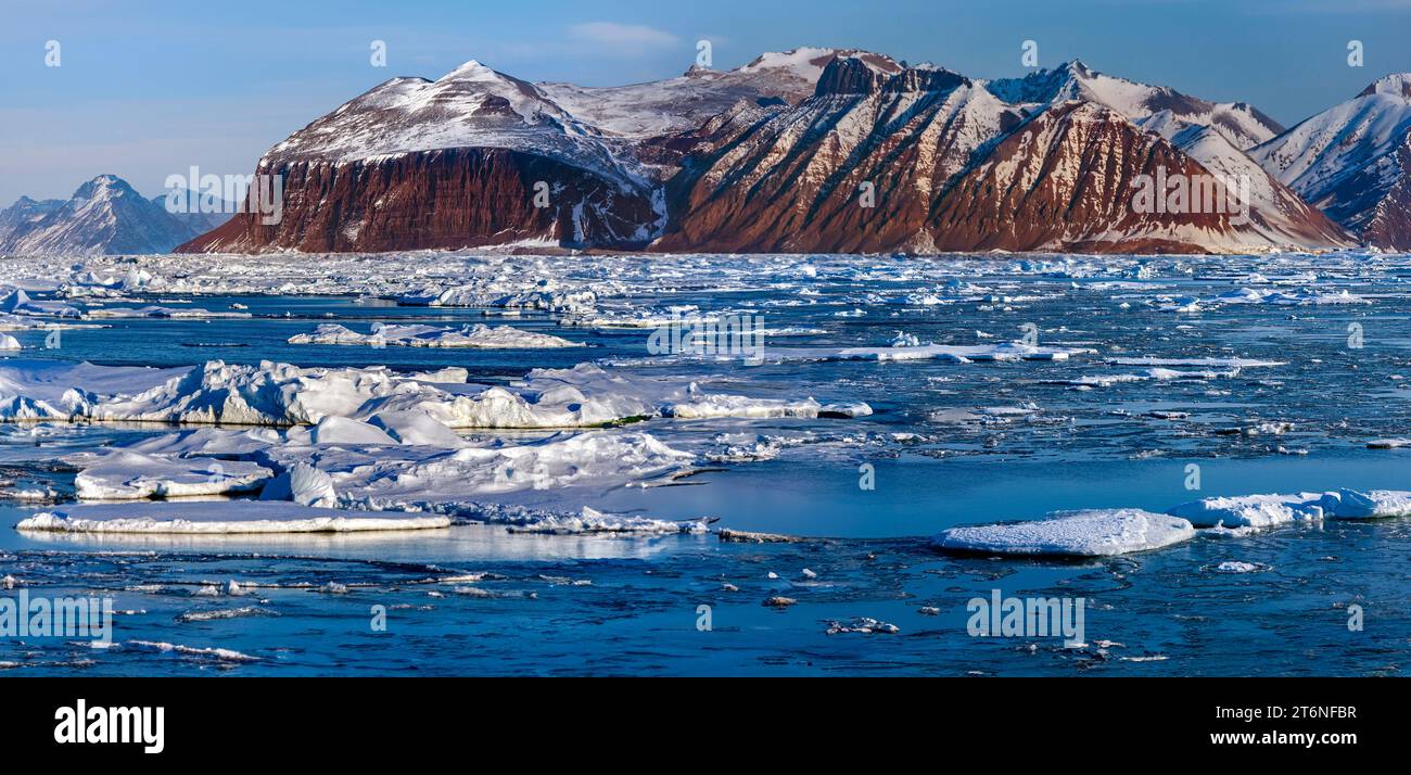 Davy Sound an der Küste von Nordost-Grönland. Stockfoto