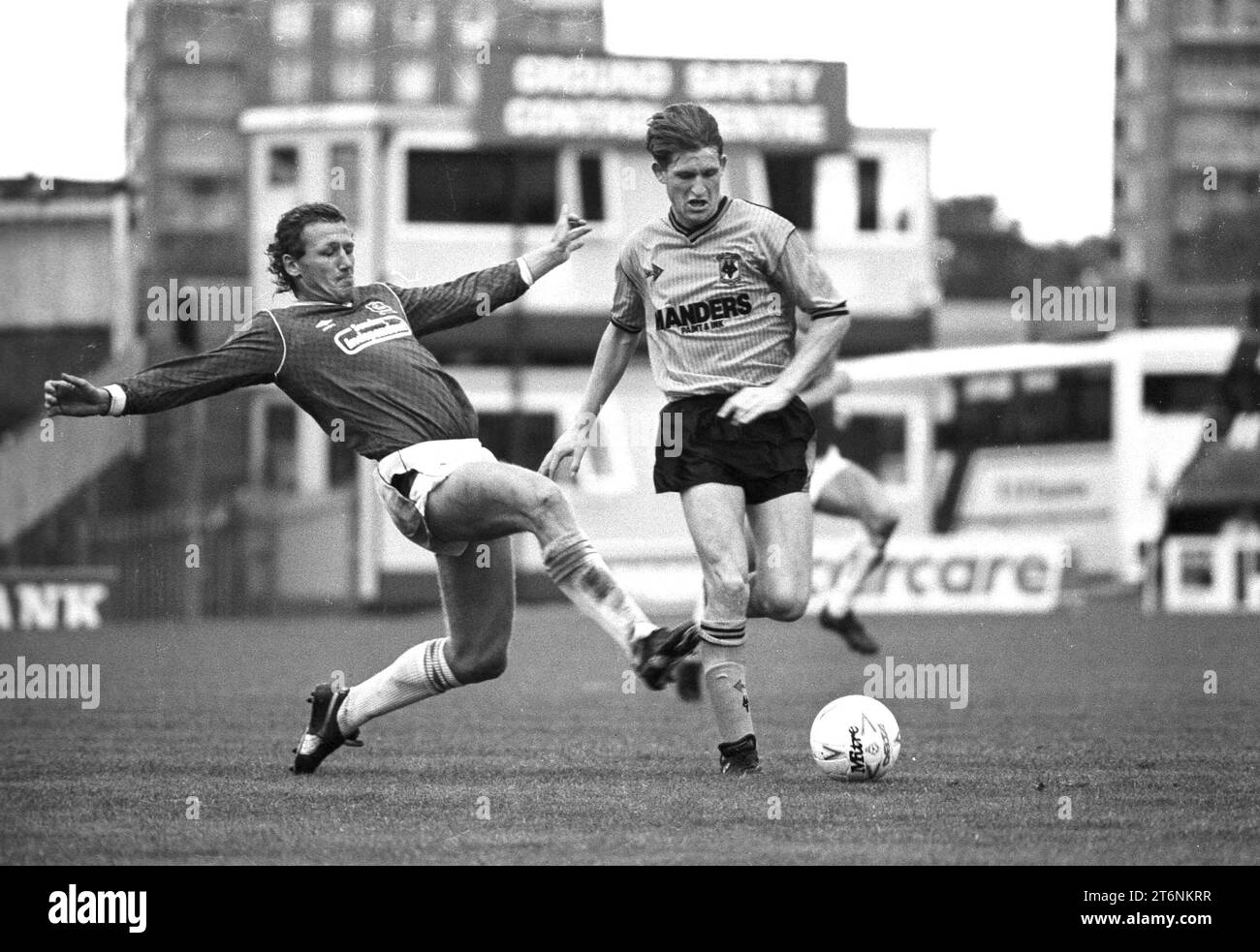 Wolverhampton Wanderers / Plymouth Argyle, 23. September 1989 Andy Mutch und Kenny Brown Stockfoto