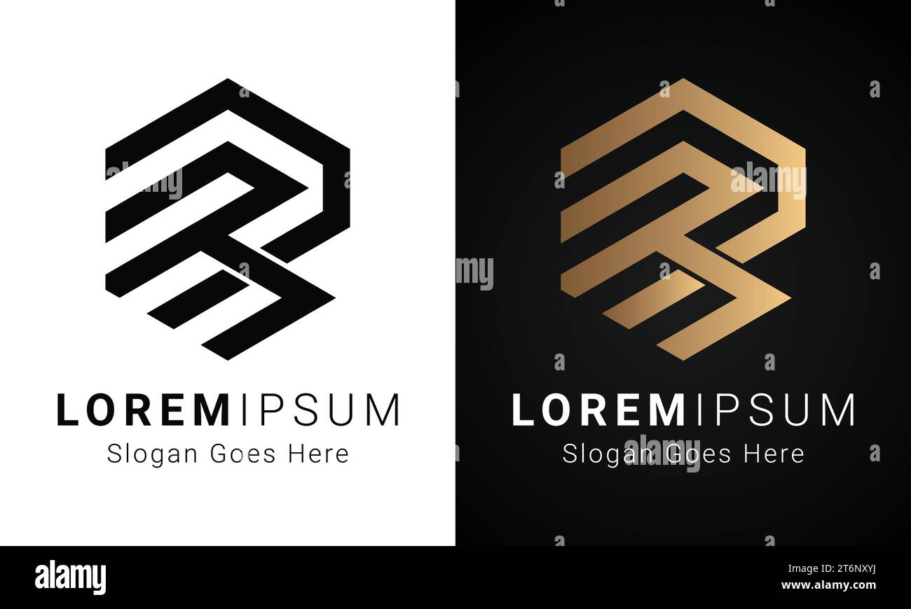 Luxuriöses Initial RR-Monogramm-Logo-Design mit Textbuchstaben Stock Vektor