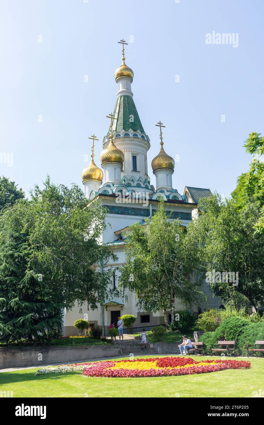 Kirche St. Nikolaus der Wundermacher, der russische Kirchengarten, Georgi S. Rakovsk, Stadtzentrum, Sofia, Republik Bulgarien Stockfoto