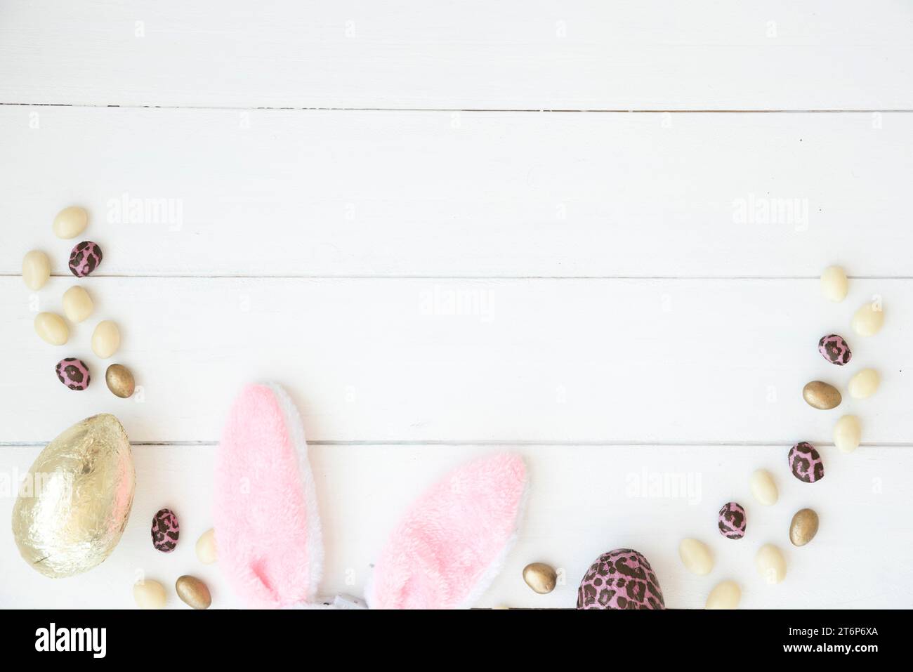 Schokoladeneier osterhasenohren Stockfoto