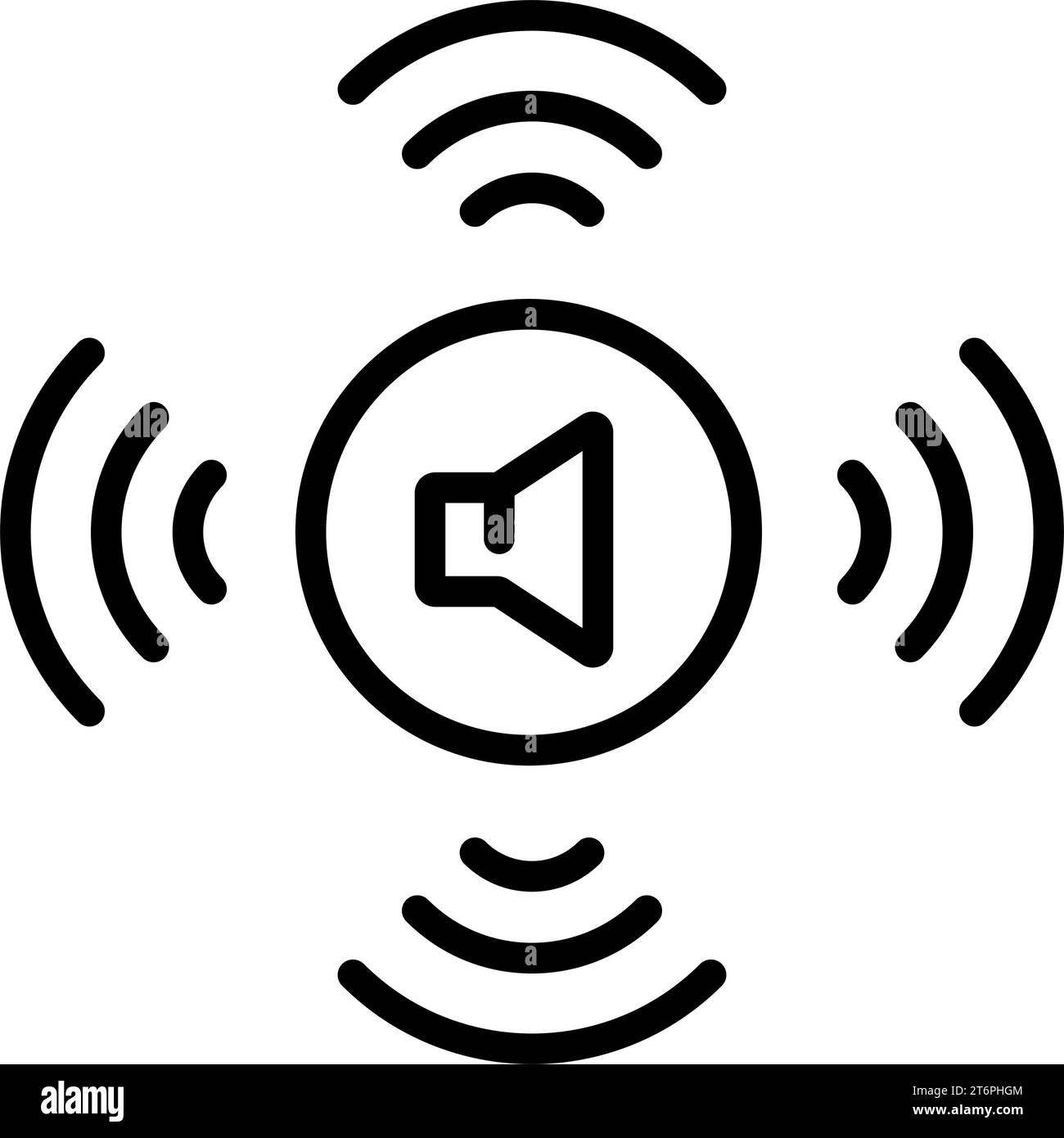 Symbol für Soundkontur. Linearsymbol der Einstelltaste. Symbol für Medieneinstellungen. Stock Vektor