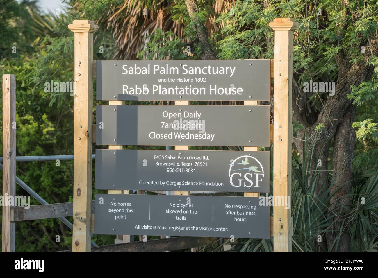 Sabal Palm Sanctuary und das historische Rabb Plantation House, gute Vogelbeobachtung, Vogelbeobachtung, Brownsville, Texas, USA Stockfoto