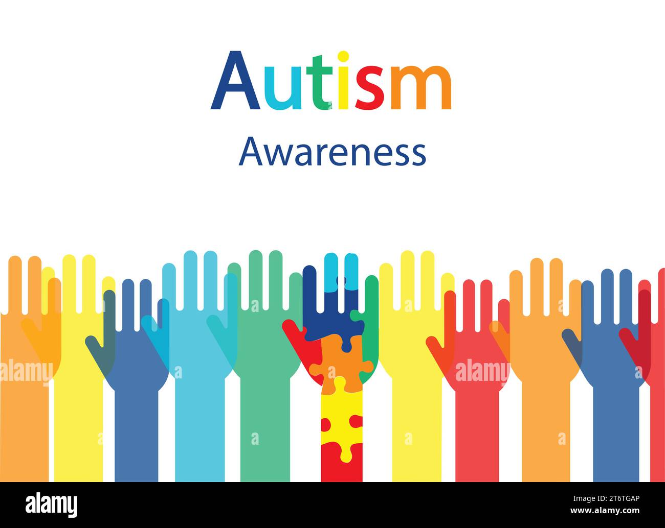 Autismus Awareness International Day Poster Illustration, die Zweisamkeit zeigt Stock Vektor