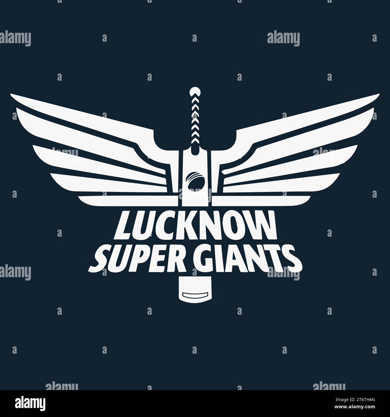 Lucknow Super Giants Logo White Style Indian Professional Cricket Club, Vektor-Illustration abstraktes bearbeitbares Bild Stock Vektor