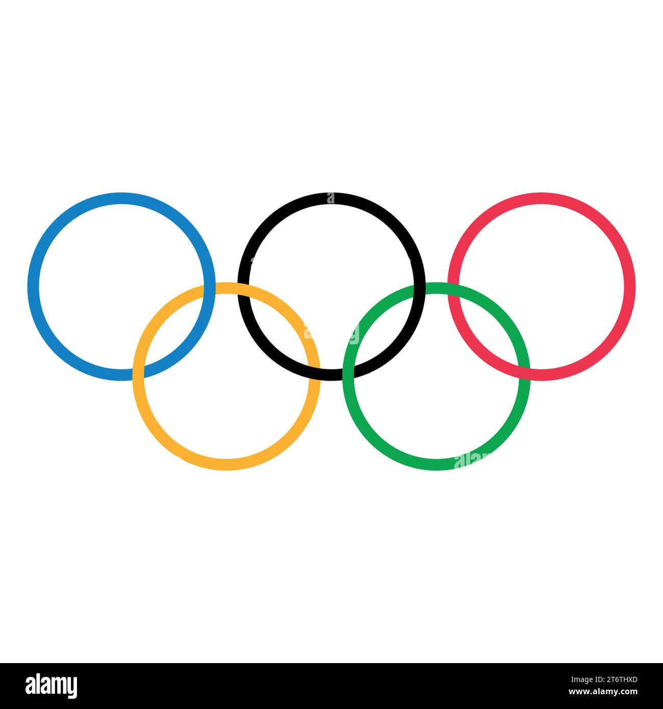 Buntes Logo Olympische Spiele mit Olympischen Ringen und weißem Hintergrund, Vektor-Illustration abstraktes bearbeitbares Bild Stock Vektor