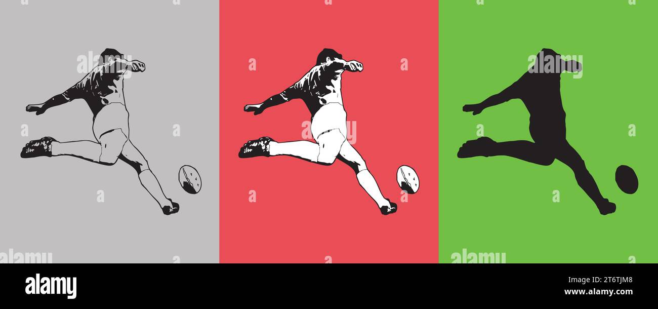 Rugby-Spieler, Vektorillustration abstraktes bearbeitbares Bild Stock Vektor