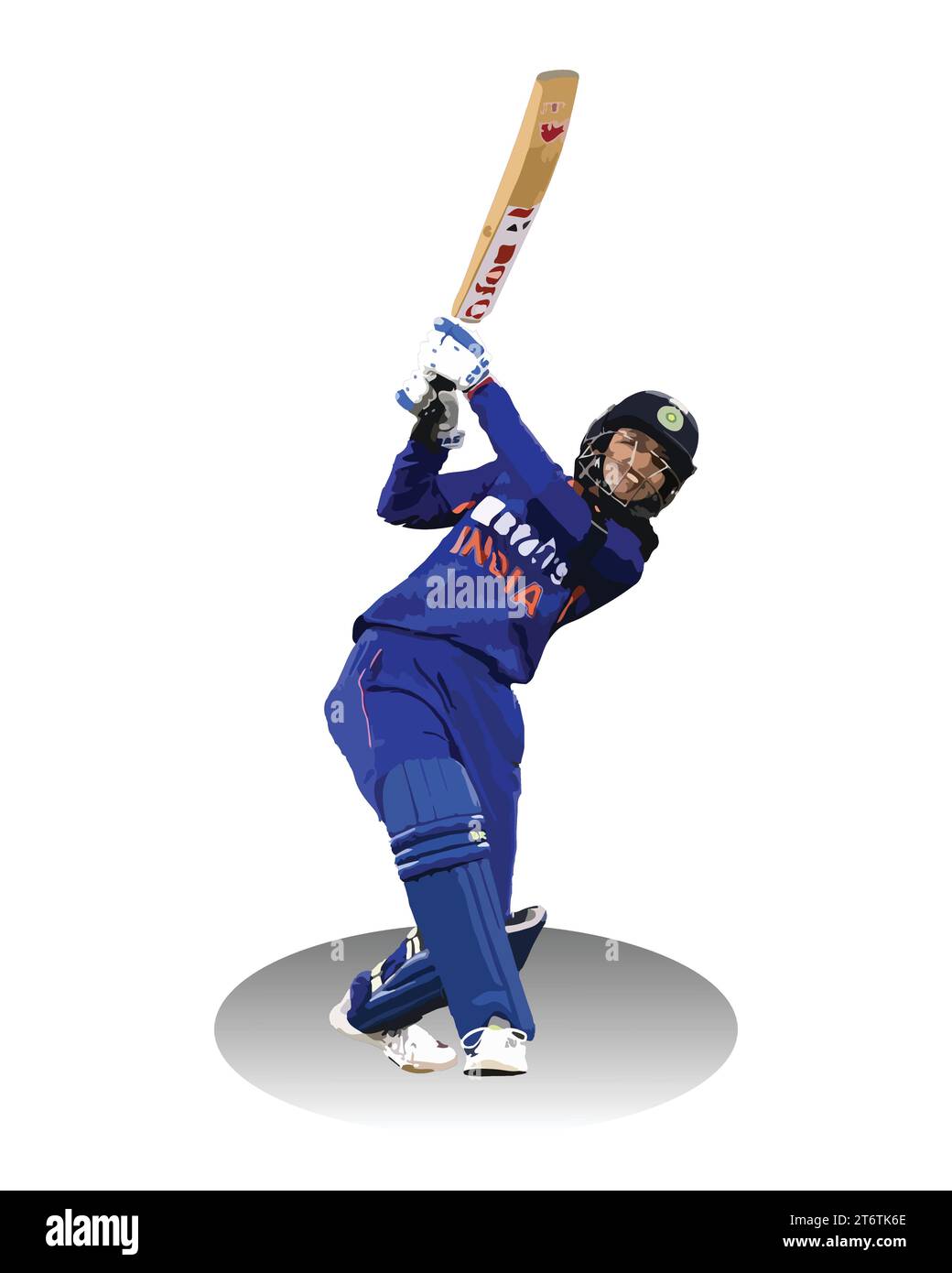 Smriti Mandhana ein indischer internationaler Cricketspieler, Vektor-Illustration abstraktes editierbares Hintergrundbild Stock Vektor