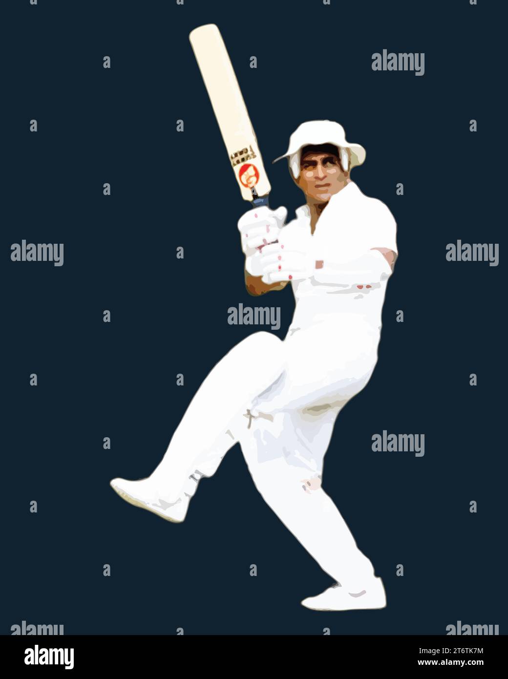Sunil Gavaskar ein indischer internationaler Cricketspieler, Vektor-Illustration abstraktes editierbares Hintergrundbild Stock Vektor