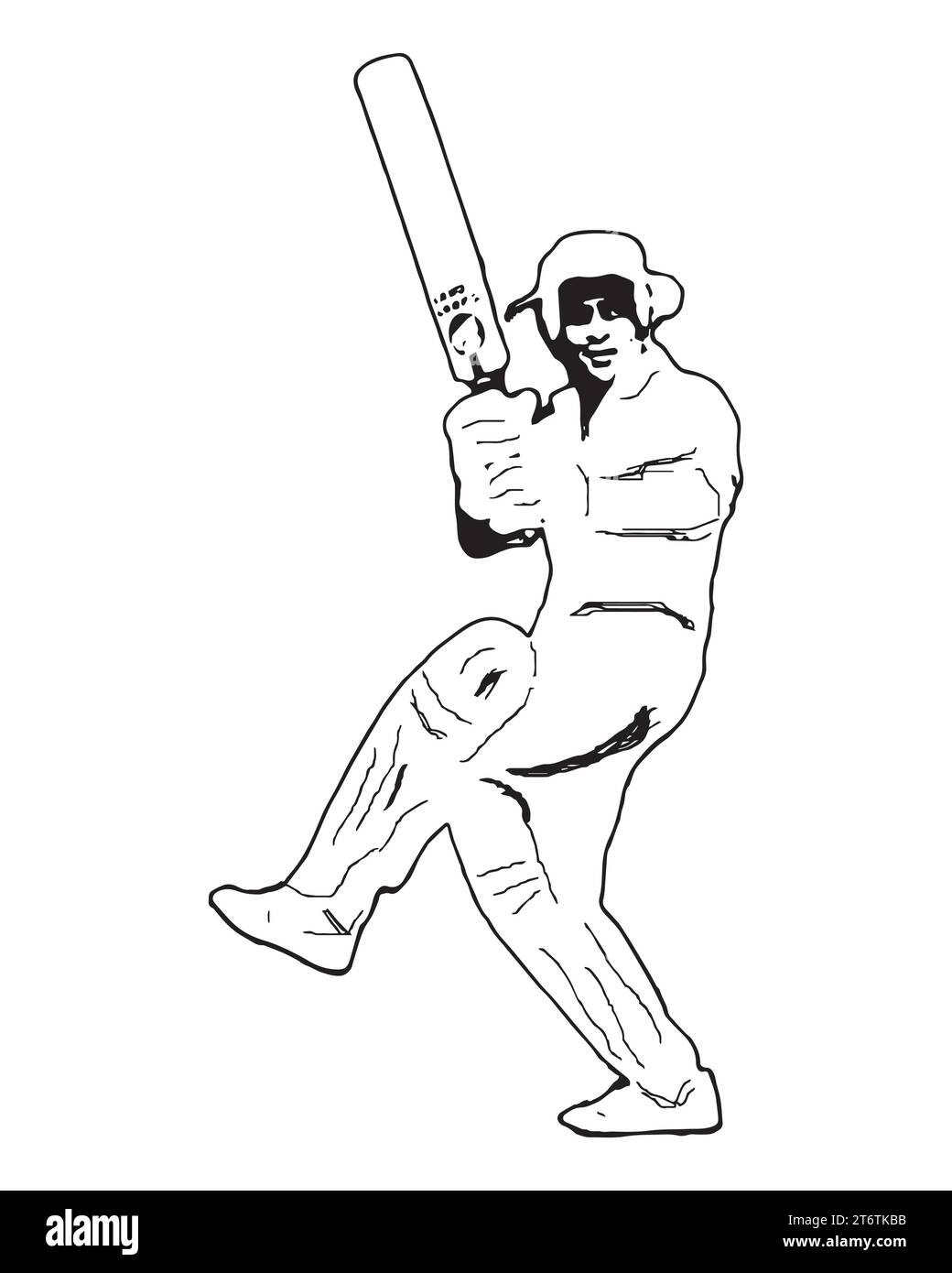 Sunil Gavaskar ein indischer internationaler Cricketspieler, Vektor-Illustration abstraktes editierbares weißes Hintergrundbild Stock Vektor