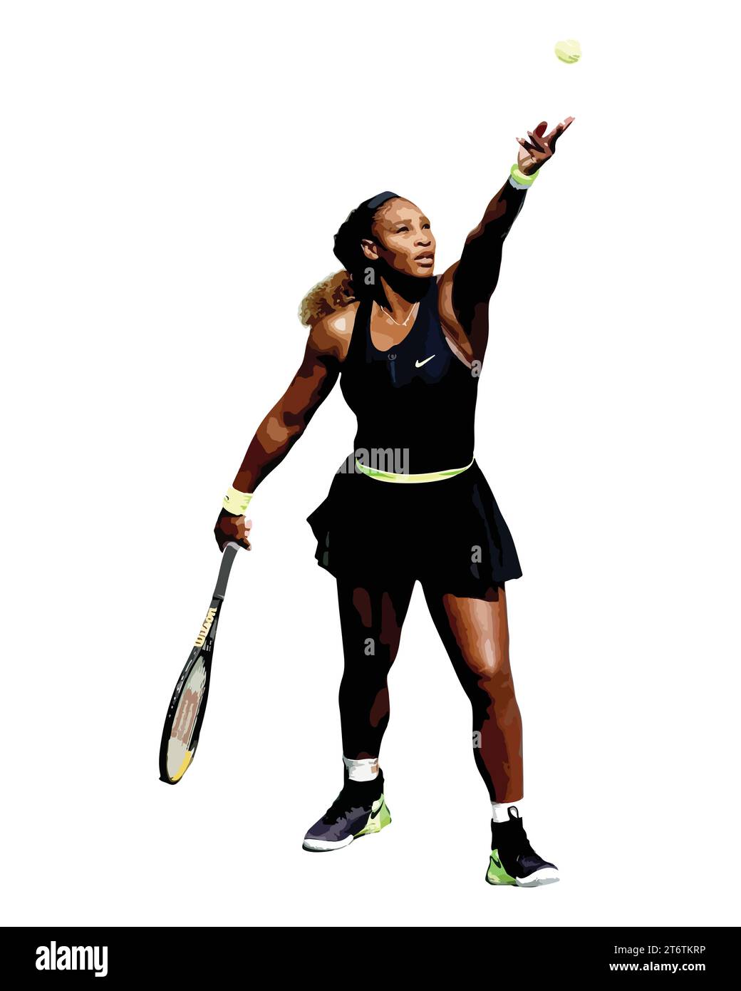 Serena Williams amerikanische Tennisspielerin, Vektor-Illustration abstraktes bearbeitbares Hintergrundbild Stock Vektor