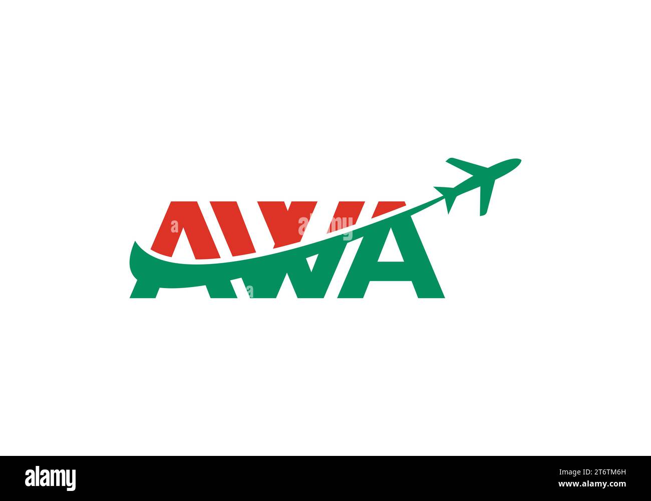 AWA Letter Logo Design Vektorvorlage. Flugzeugbuchstabe AWA. Design Des Travel Logos Stock Vektor