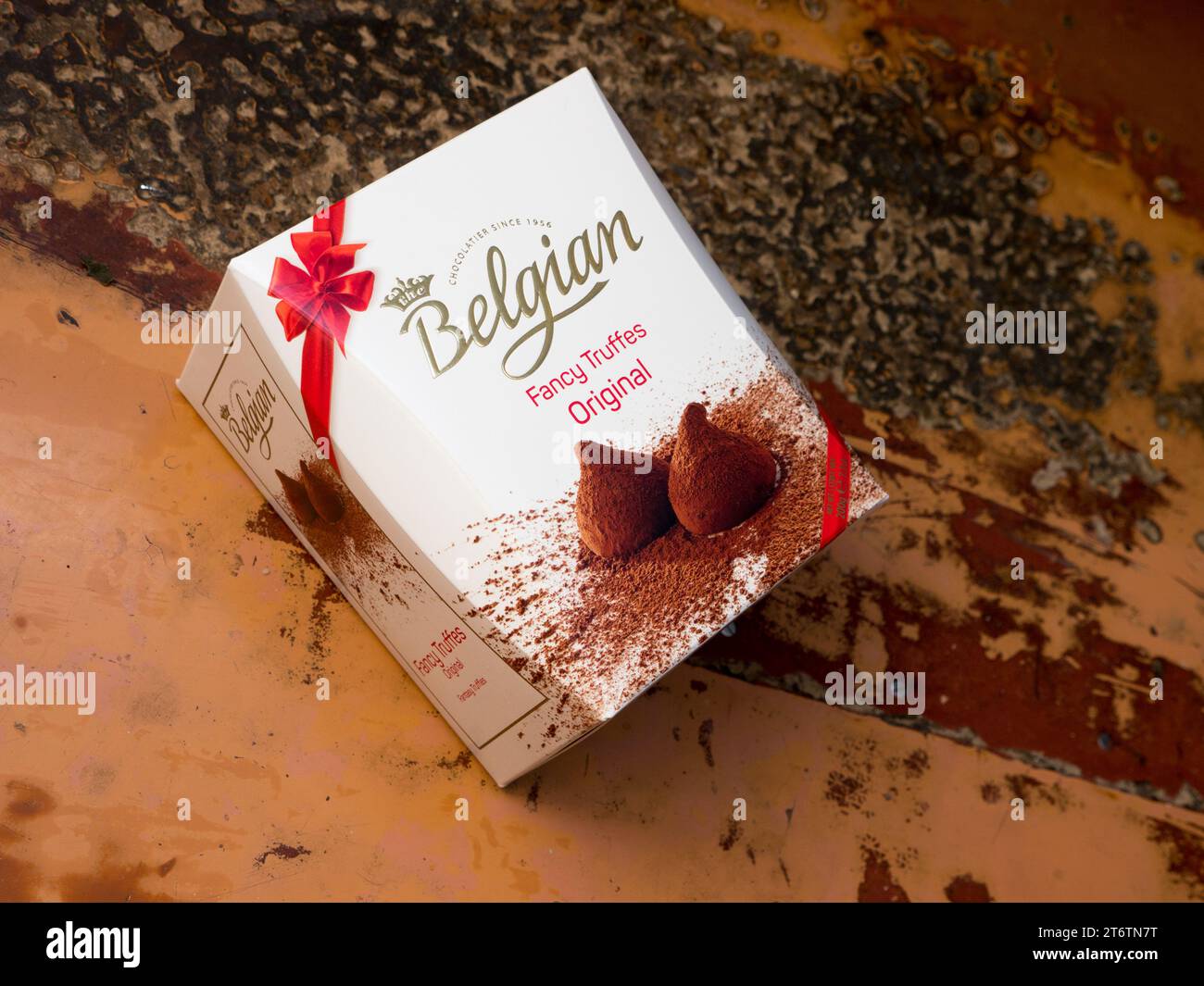 Belgische Fancy Truffes Original der Belgischen Chocolate Group. Stockfoto