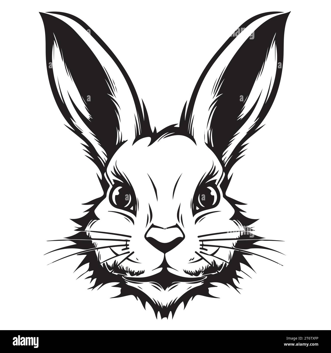 Rabbit Line Art. Vintage. Hase Tattoo oder ostern Event Druck Design Vektor Illustration. Stock Vektor