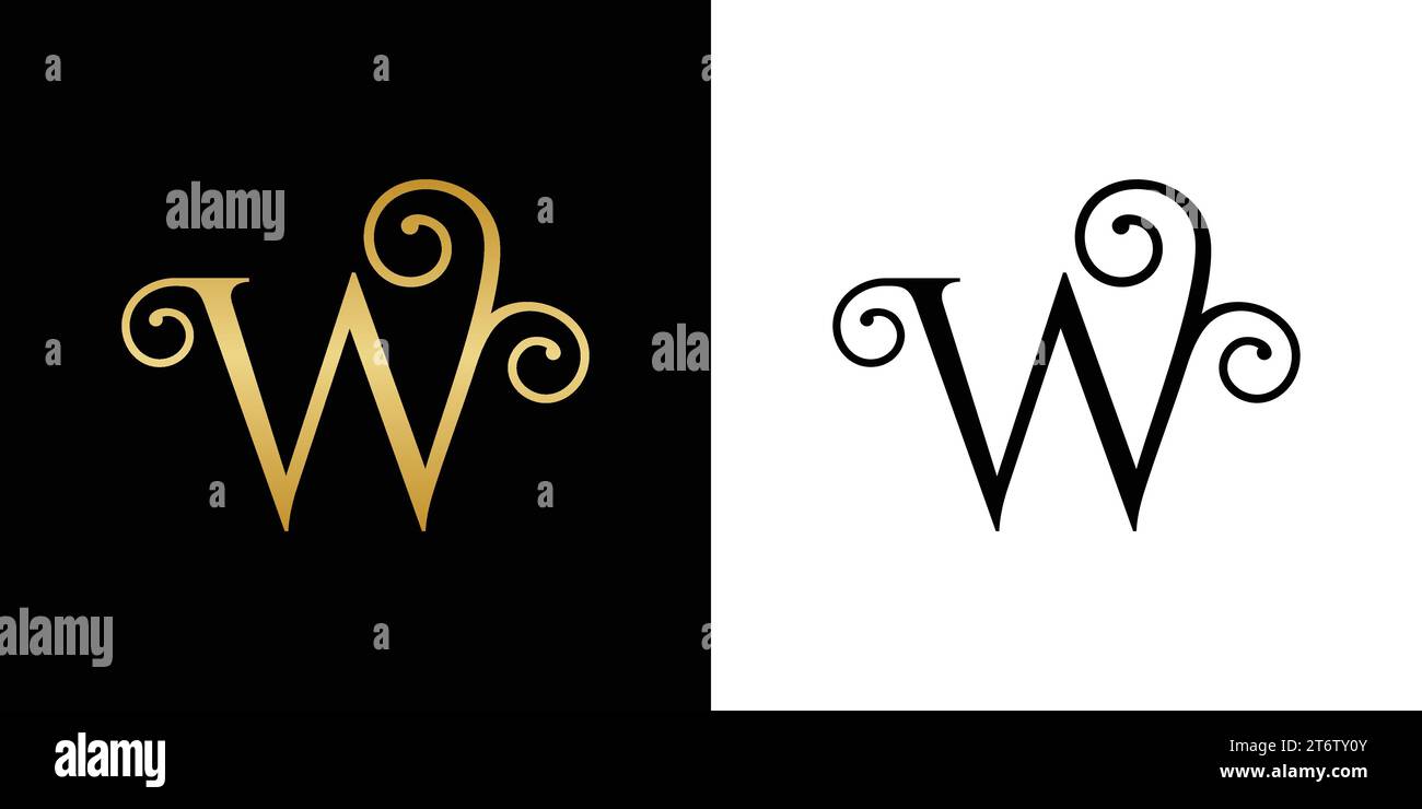 W-Logo, W-Monogramm, Initialen W-Symbol, Buchstabe W-Logo, elegant, Symbol, Vektor Stock Vektor