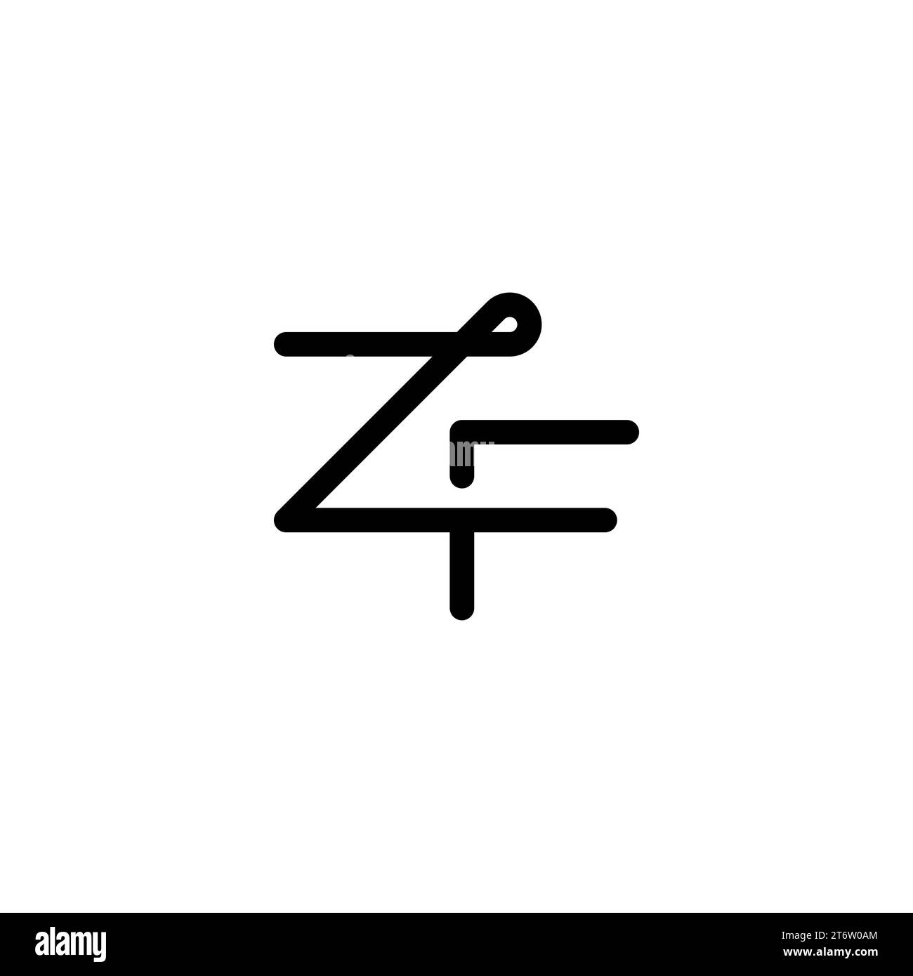 ZF-Logo, ZF-Monogramm, anfängliches ZF-Logo, Letter ZF-Logo, Symbol, Vektor Stock Vektor