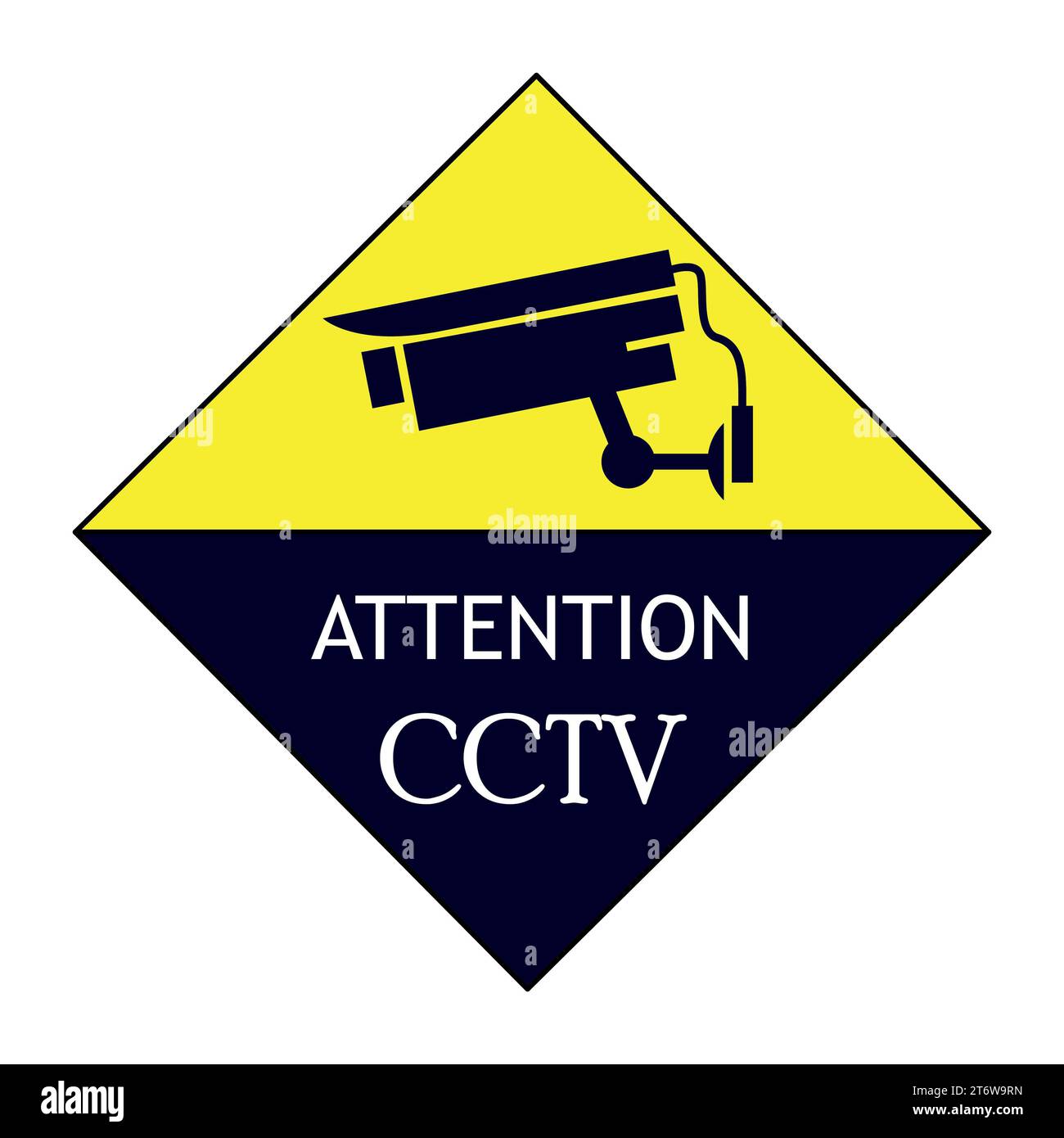 CCTV in der Operationstafel. Achtung, CCTV in der Bedienungsplatine, Zeichnung nach Abbildung Stockfoto