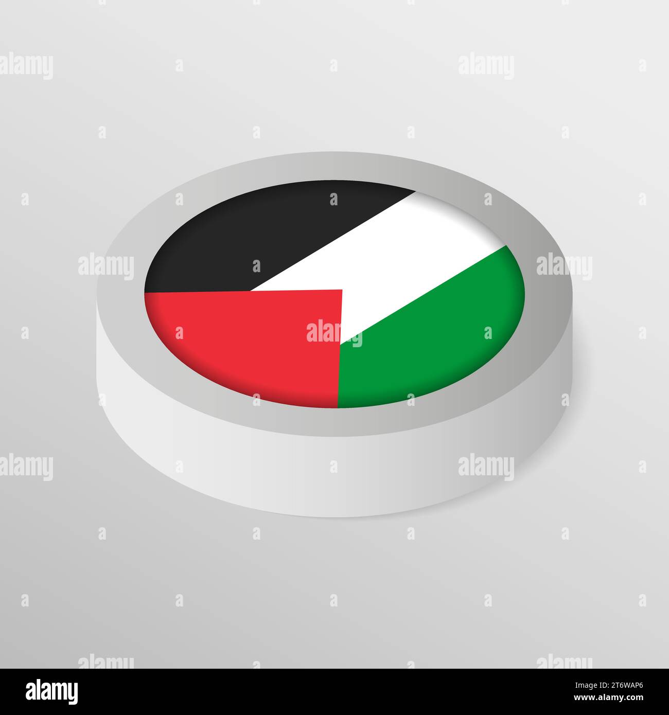 Patriotischer Knopf mit palästinensischen Flaggenfarben. Perfektes Element für jeden Einsatz. Stock Vektor
