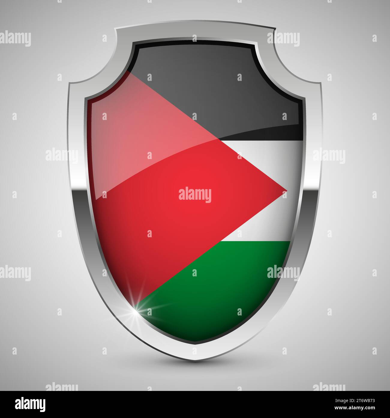 Patriotisches Schild mit palästinensischen Flaggenfarben. Perfektes Element für jeden Einsatz. Stock Vektor
