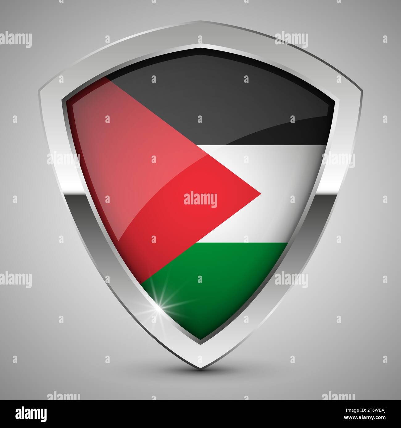 Patriotisches Schild mit palästinensischen Flaggenfarben. Perfektes Element für jeden Einsatz. Stock Vektor