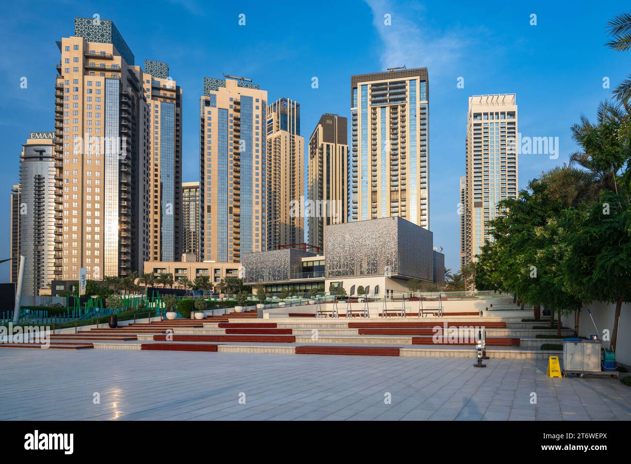 Malerischer Blick auf die Skyline von Dubai Stockfoto