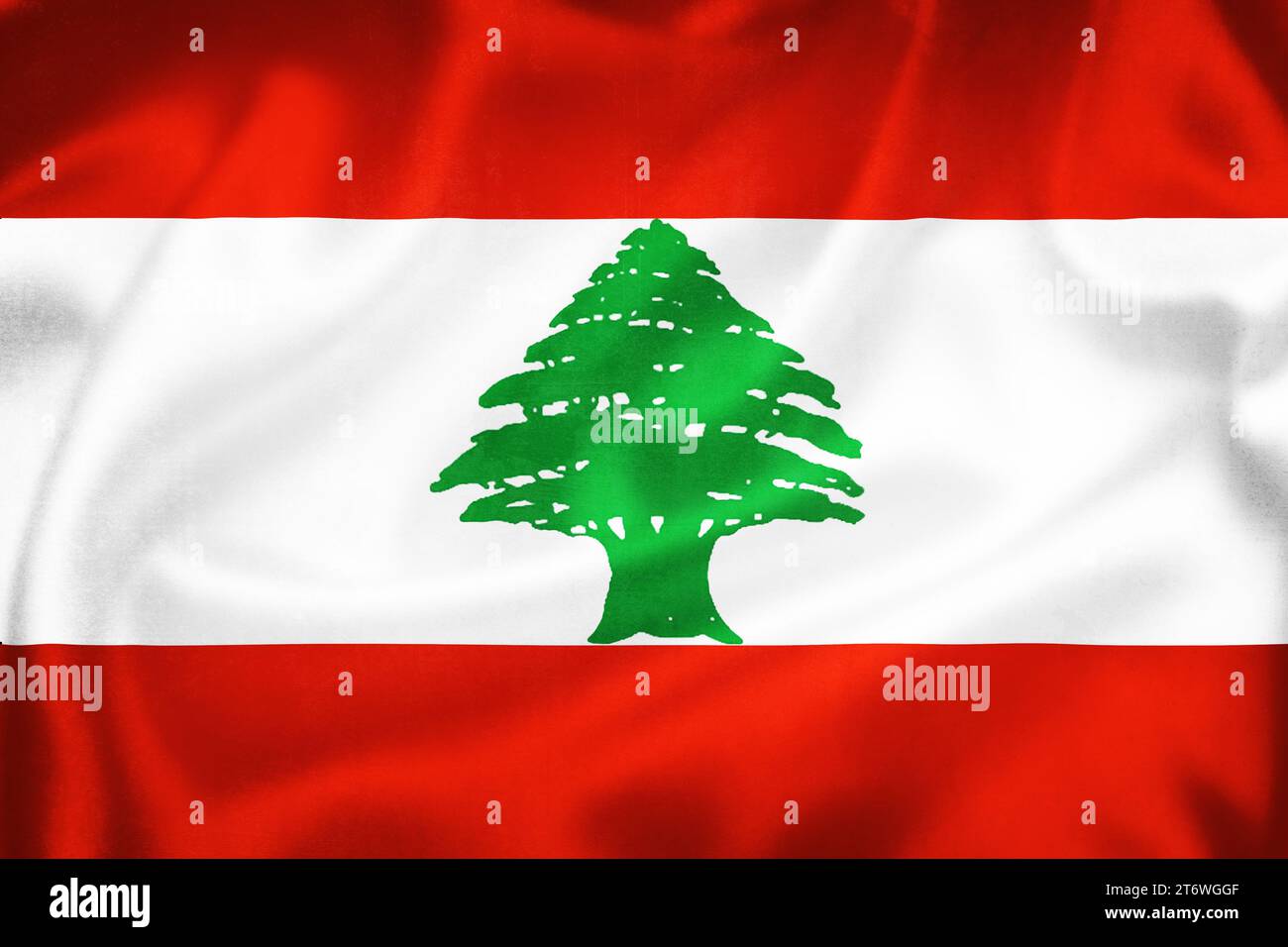 Grunge 3D-Illustration der libanesischen Flagge, Konzept des Libanon Stockfoto