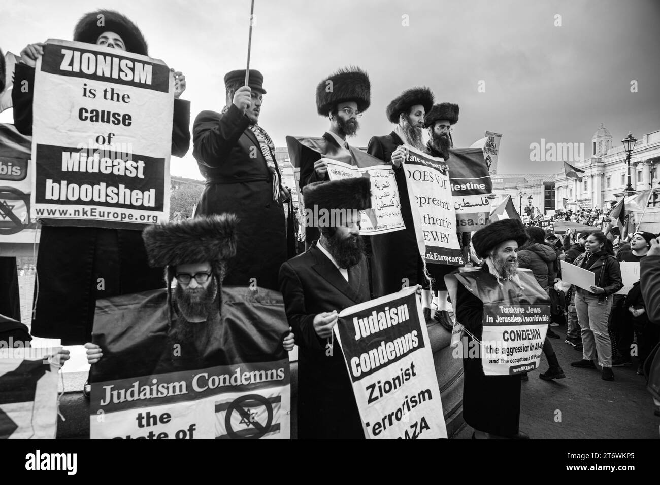 Palastinische Proteste am Trafalgar Square, London, England, Großbritannien. Stockfoto