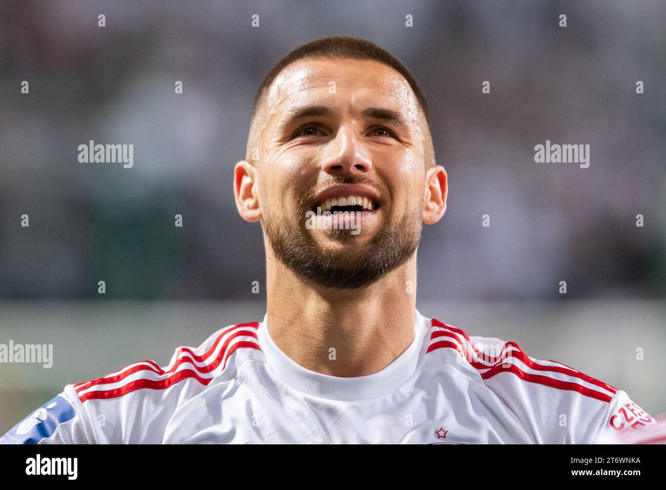 Lukasz Zwolinski von Rakow wurde während des Polnischen PKO Ekstraklasa League-Spiels zwischen Legia Warszawa und Rakow Czestochowa im Marschall Jozef Pilsudski Legia Warschau Municipal Stadium gesehen. Endpunktzahl: Legia Warszawa 1:2 Rakow Tschenstochau. Stockfoto