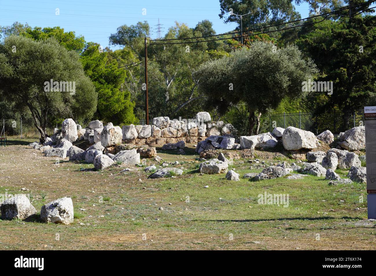 Ruinen des antiken Tempels der Aphrodite oder Venus in Attika, Griechenland. Das Gästehaus Stockfoto