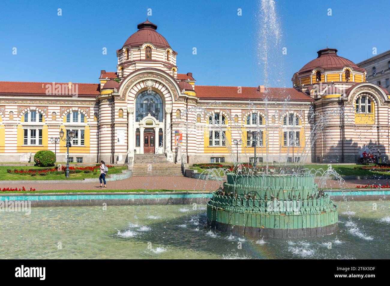 Zentrale Mineralbäder und Brunnen, Tsentralna Banya Park, Stadtzentrum, Sofia, Republik Bulgarien Stockfoto