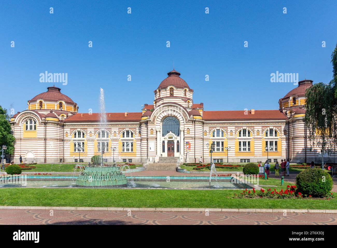 Zentrale Mineralbäder und Brunnen, Tsentralna Banya Park, Stadtzentrum, Sofia, Republik Bulgarien Stockfoto