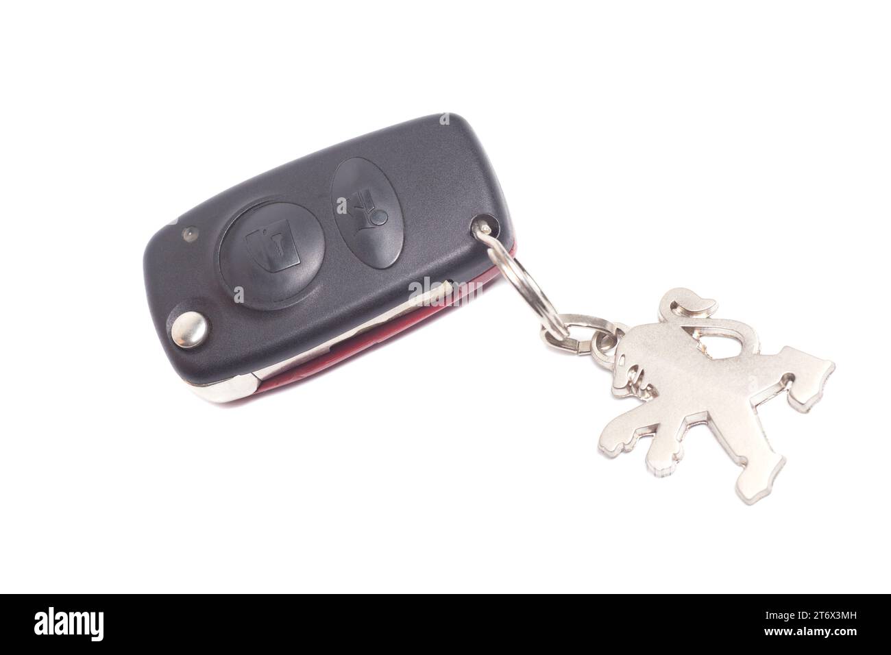 Peugeot Autoschlüssel mit Leder Schlüsselanhänger Stockfotografie - Alamy