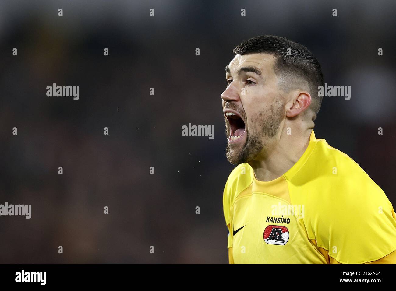 ROTTERDAM - AZ Alkmaar Torhüter Mathew Ryan während des niederländischen Eredivisie-Spiels zwischen Feyenoord und AZ Alkmaar im Feyenoord Stadion de Kuip am 12. November 2023 in Rotterdam, Niederlande. ANP PIETER STAM DE JONGE Stockfoto