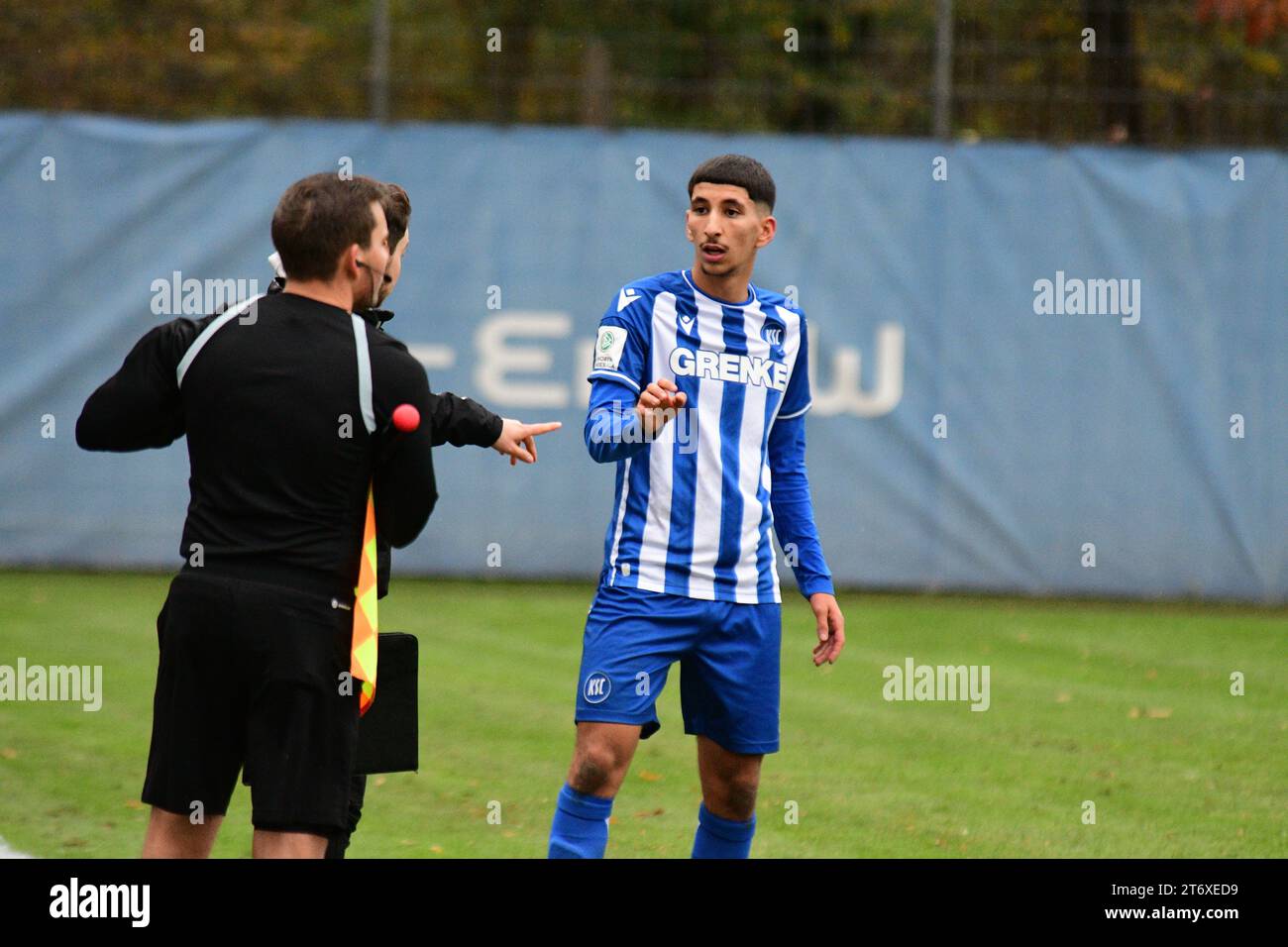 KSC Karlsruher SC U19 A-Junioren Bundesliga besiegt FSV Mainz 05 12. November 2023 Karlsruher Wildpark Stockfoto