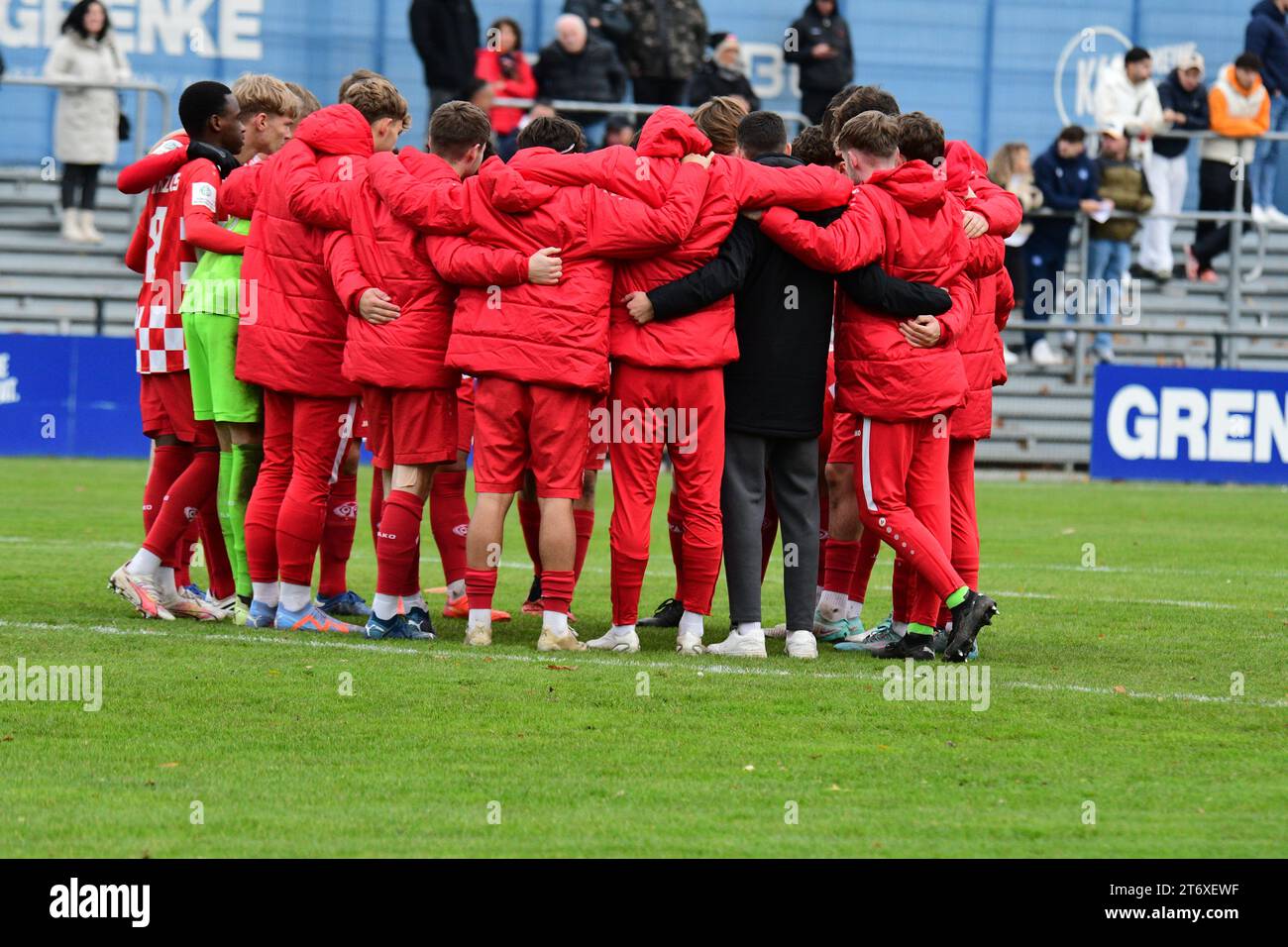 KSC Karlsruher SC U19 A-Junioren Bundesliga besiegt FSV Mainz 05 12. November 2023 Karlsruher Wildpark Stockfoto