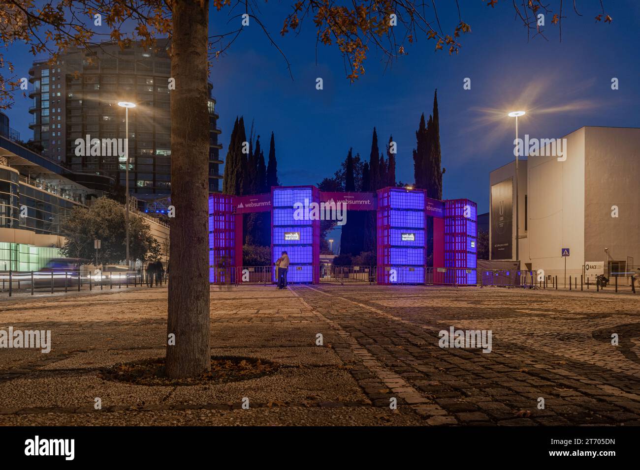 Parque of Nações, Lissabon, Portugal, 12. November 2023 Eintritt zum Web Summit 2023 Stockfoto