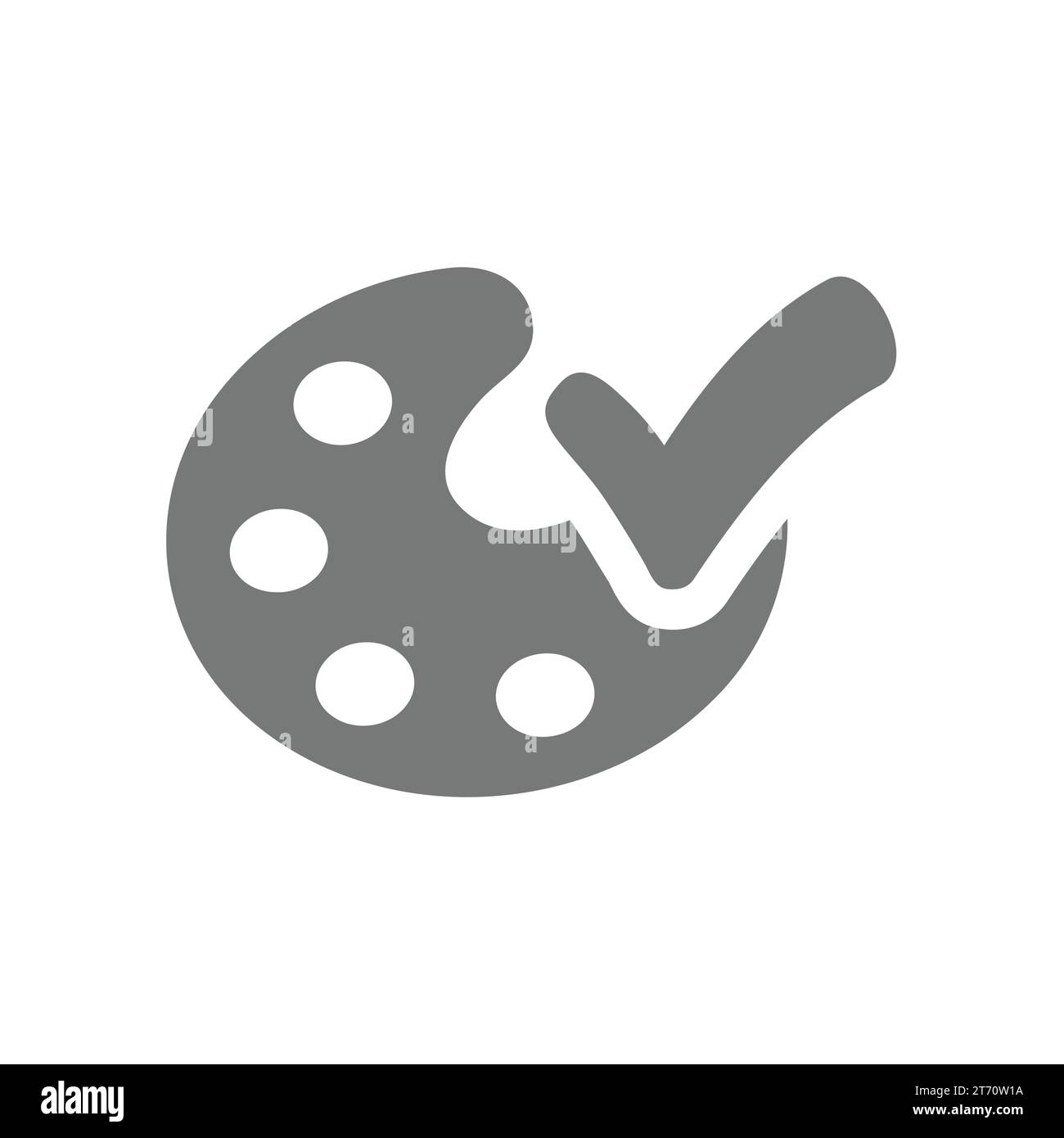 Farbpalette und Häkchen-Vektor-Symbol. Farbeständiges oder Schutzsymbol. Stock Vektor