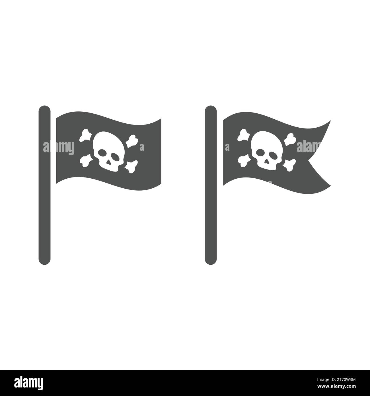 Vektorsymbol für die Piratenflagge. Piraten einfaches Symbol. Stock Vektor