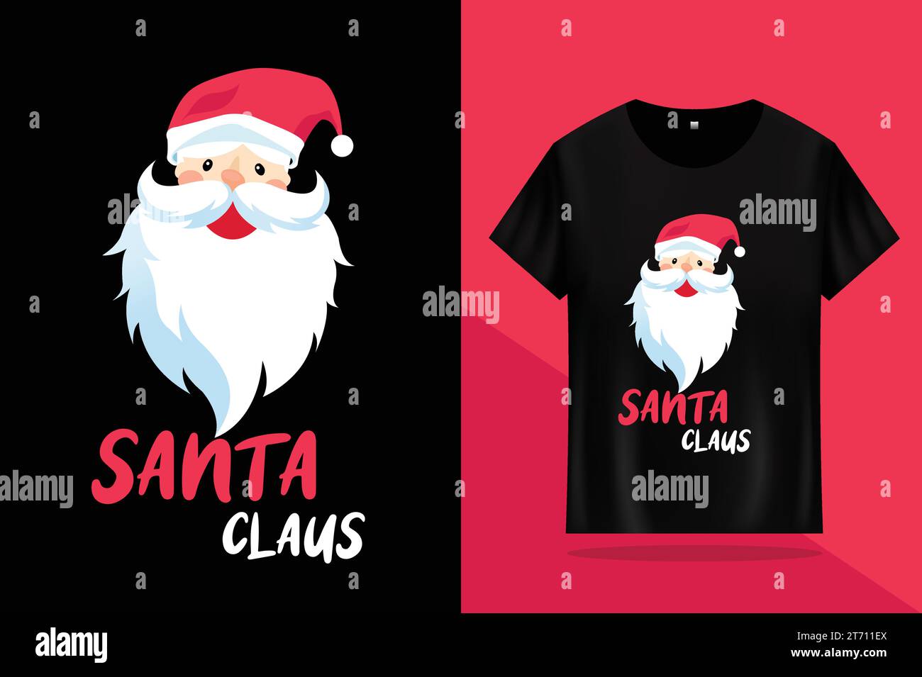 T-Shirt-Design des Weihnachtsmanns Stock Vektor