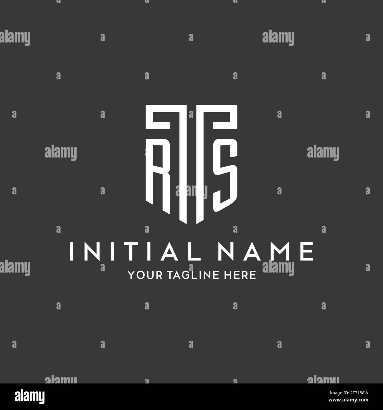 Ursprünglicher Name des RS-Monogramms mit Schildform-Symbol-Design-Vektorgrafik Stock Vektor